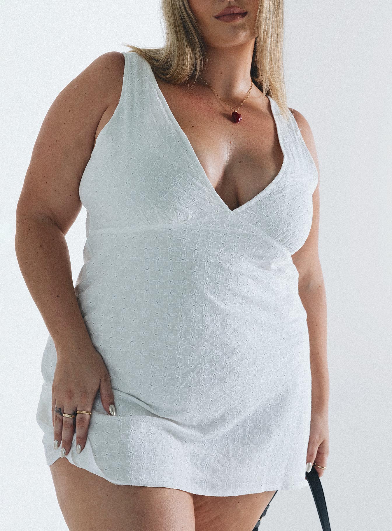 Nellie Mini Dress White Curve