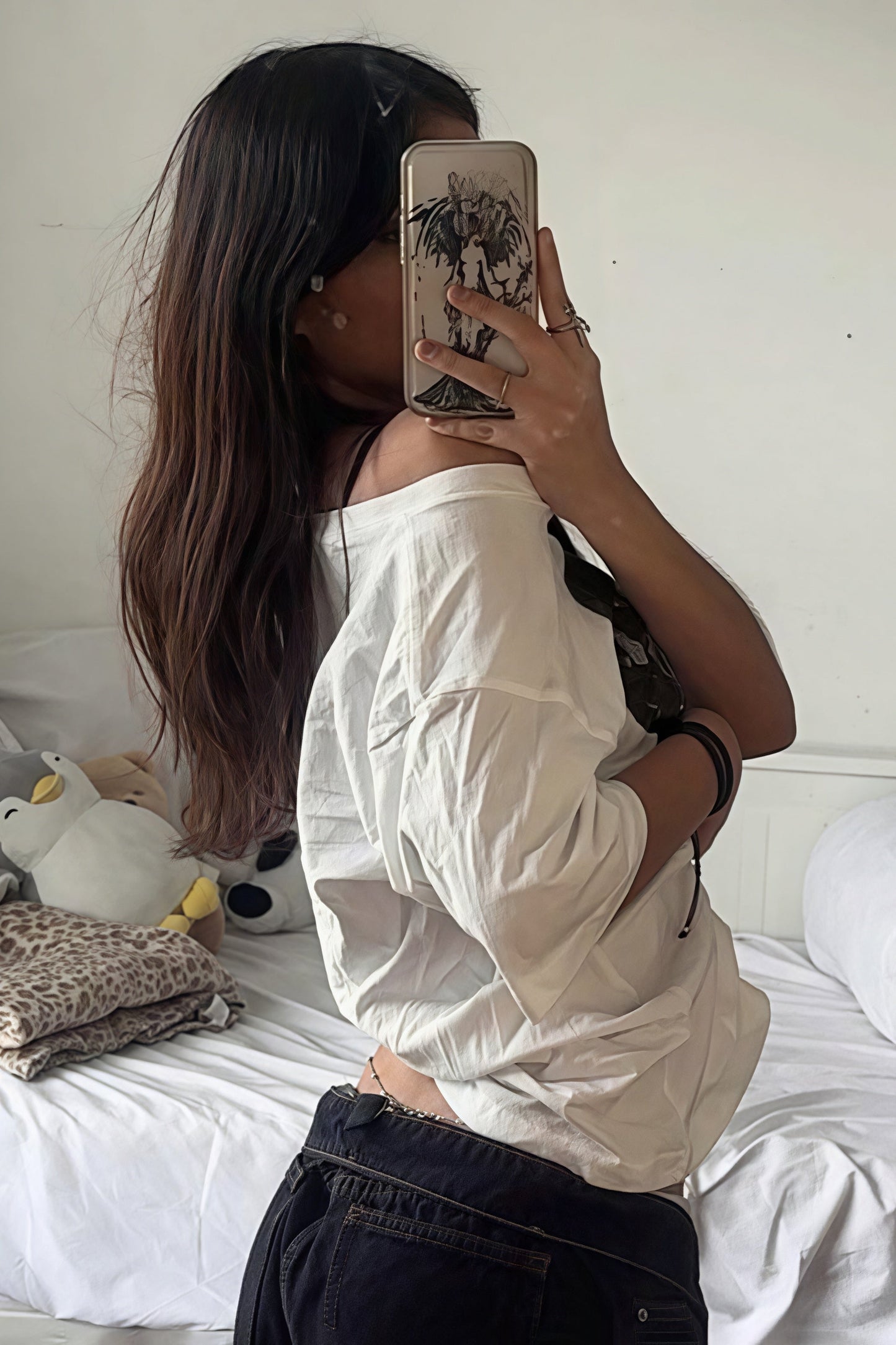 Hip Hop Lip Print Asymmetric Neck Sexy T-shirt