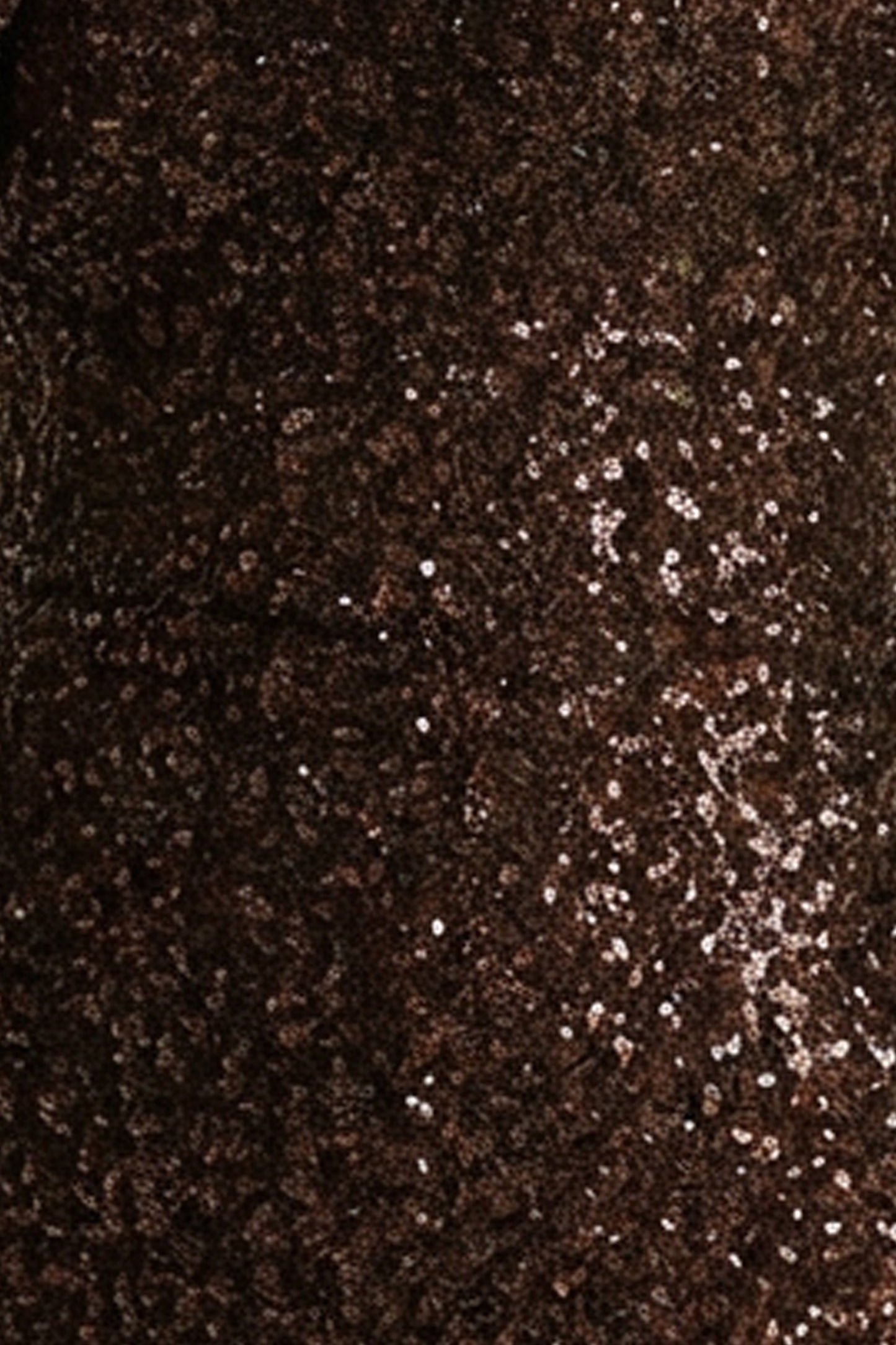 Galaxy | Brown Sequin Turtle-Neck Long-Sleeve Maxi Dress