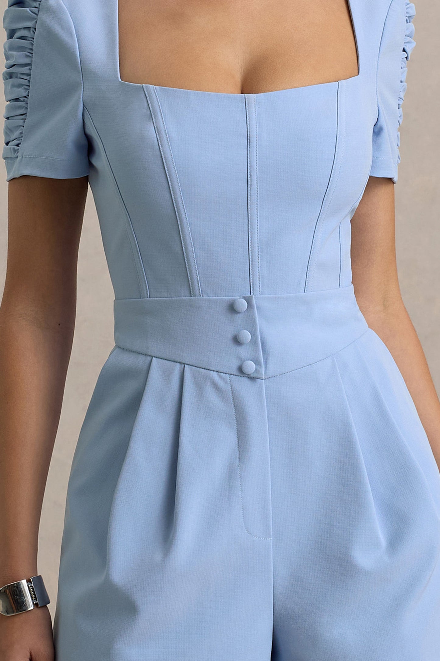 Brizzie | Light Blue Short-Sleeve Playsuit