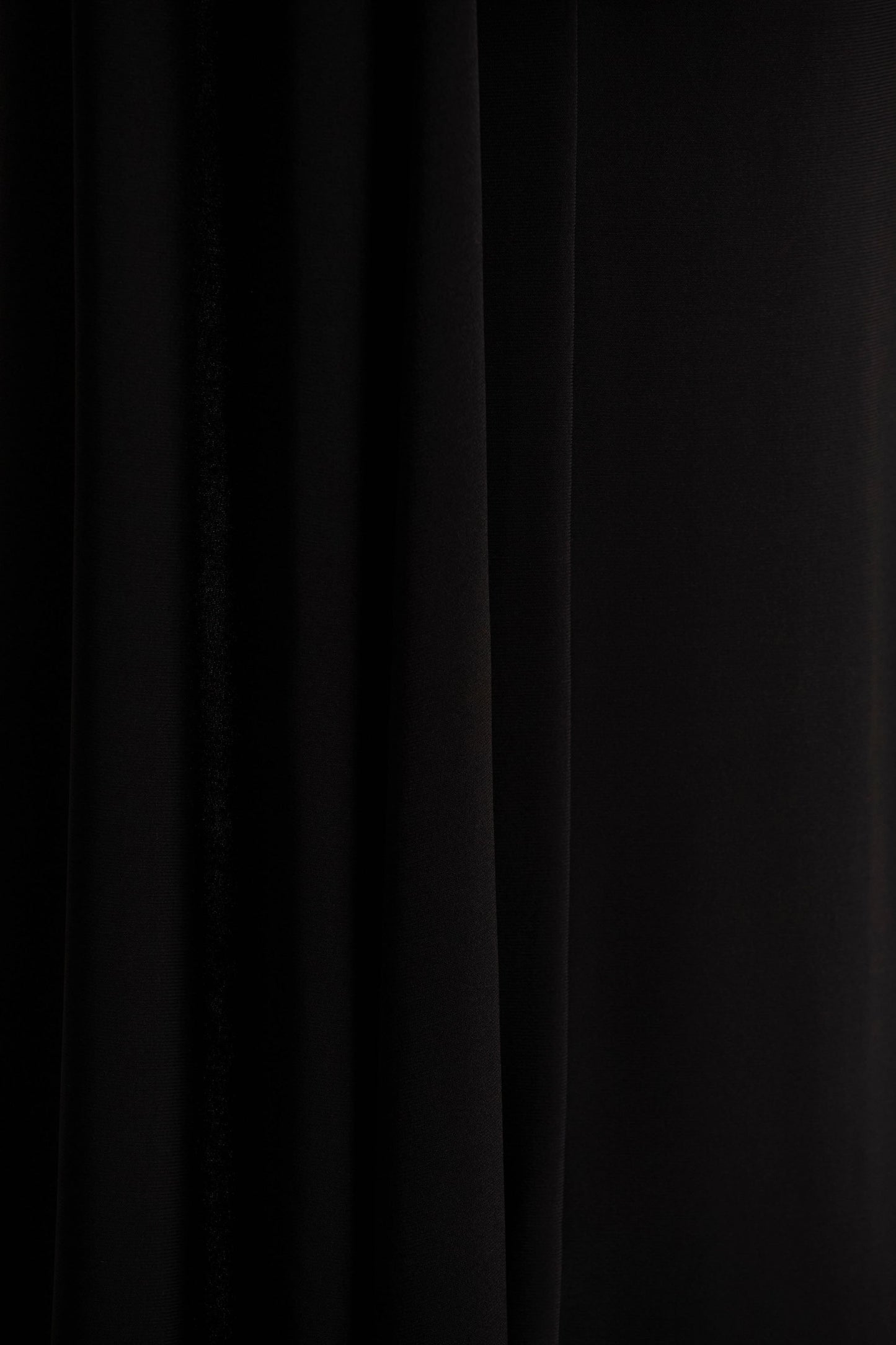 Dawn | Black High-Neck Maxi Dress With One Long Cape-Sleeve