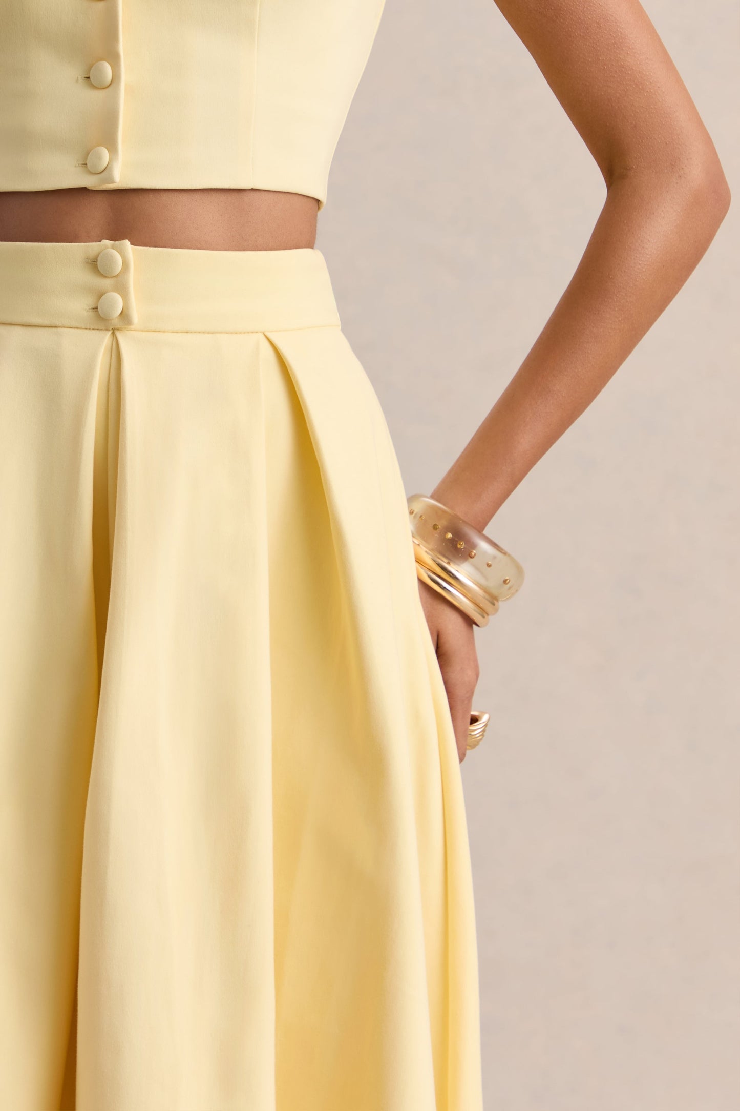 Joy | Lemon A-Line Midi Skirt