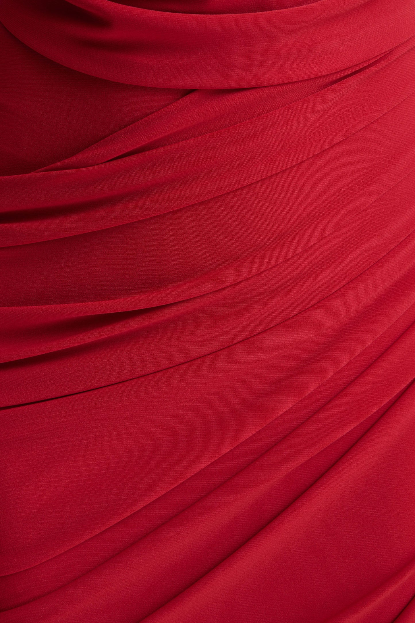Cairo | Red Cowl-Neck Maxi Dress With Gathered Detailing