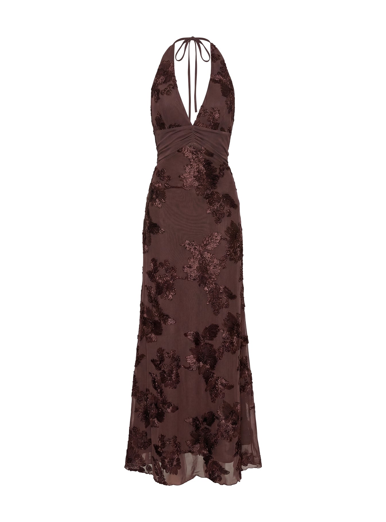 Rousseau Halter Maxi Dress Espresso