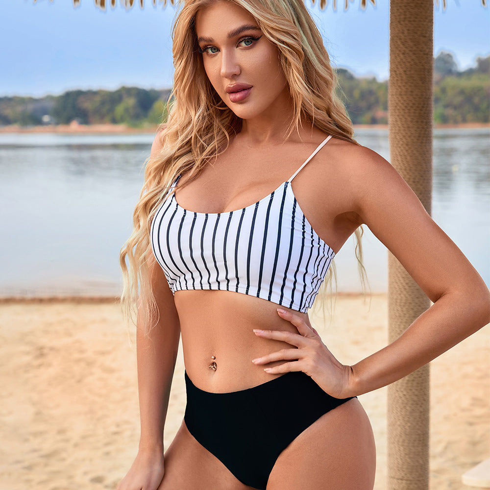 Fitted Slit Bikini Set