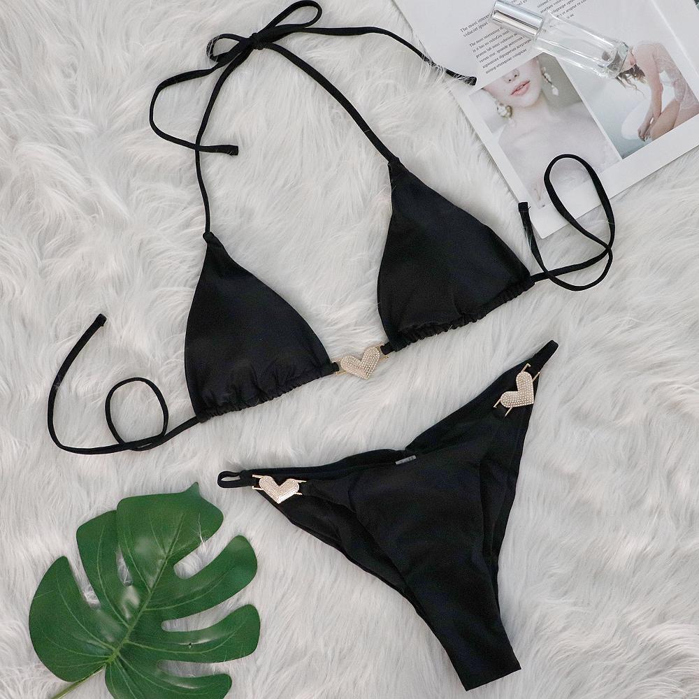 Heart Crystal One-Piece Swimsuit