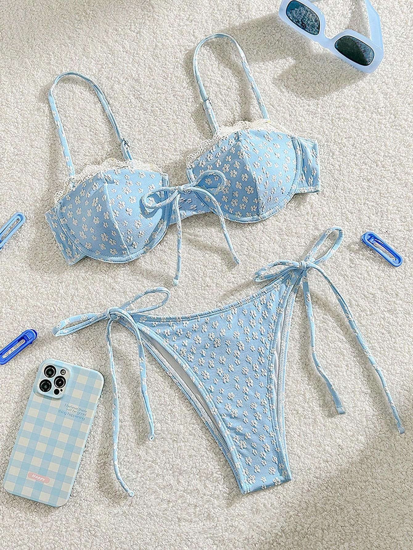 Print Halter Bikini Set
