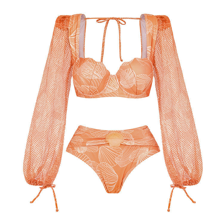 Mesh Halterneck One-Piece Swimsuit