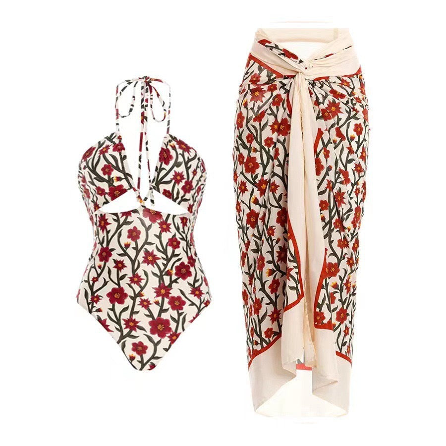 Modest Two-Piece One-Piece Swimsuit