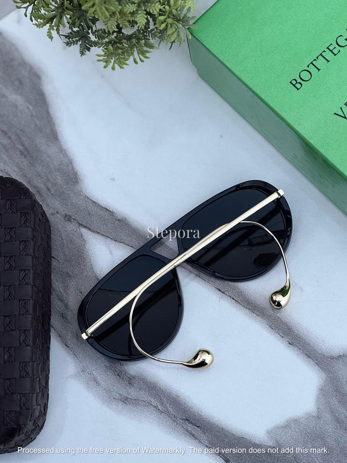 Architectural Drop-Temple Aviator Sunglasses