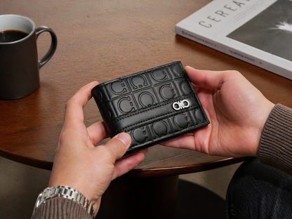 Embossed Gancini Bifold Wallet