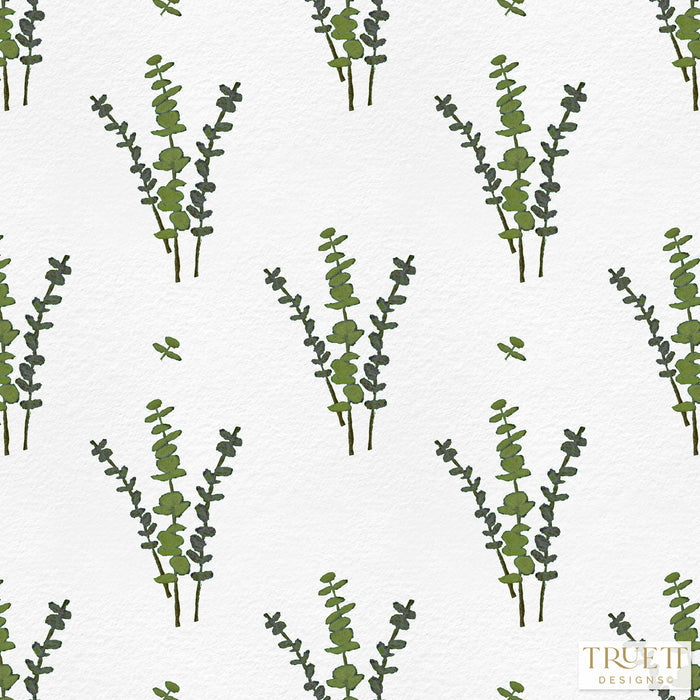 White & Olive Greens / 18" x 18" Showroom Sample / Cotton Linen Blend | Drapery & Pillows
