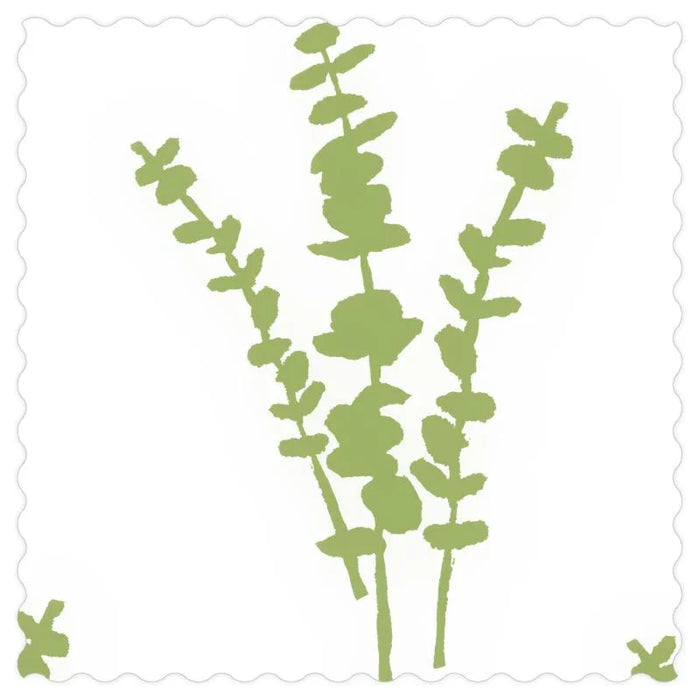 Eucalyptus White & Green Small Repeat Luxury Fabric by the Yard