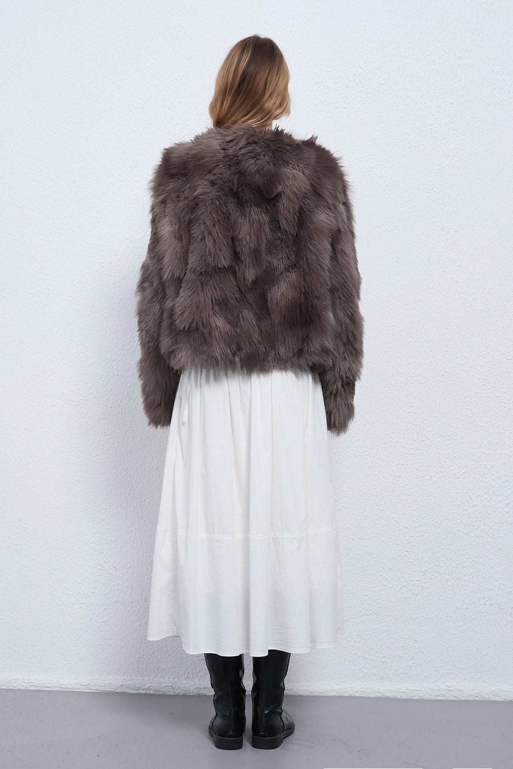 Faux Raccoon Fur Plush Coat with Retro Style