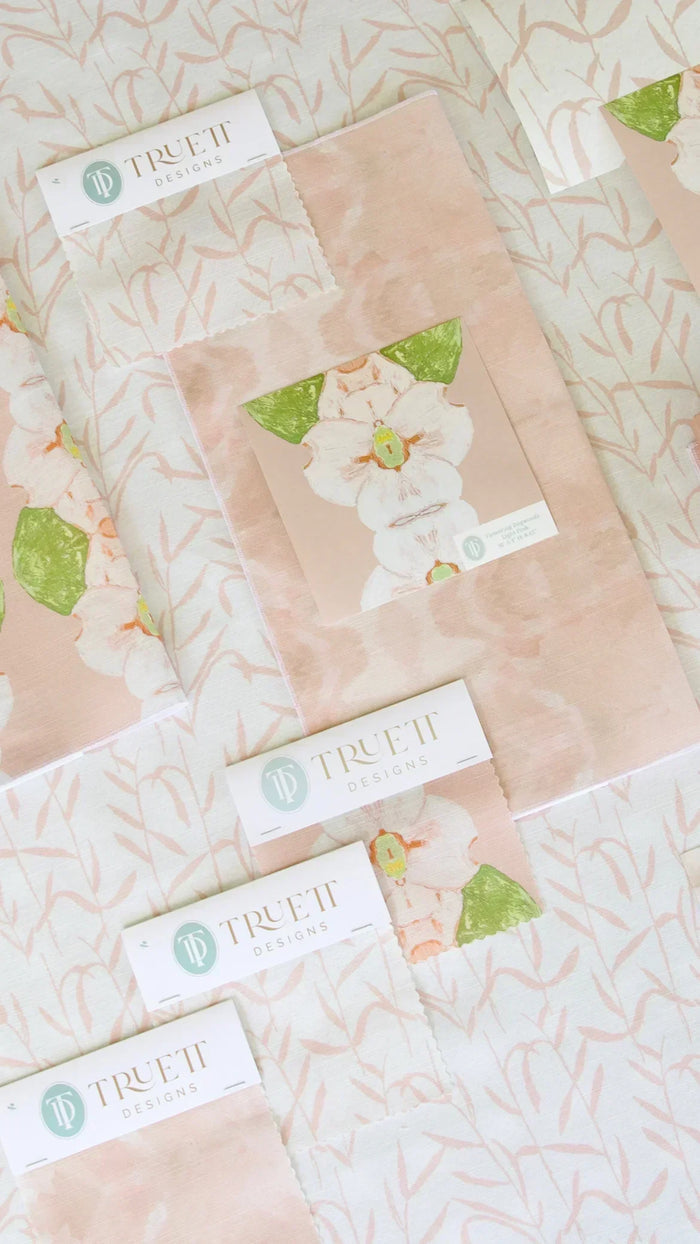 Flowering Dogwoods Light Pink Luxury Fabric by the Yard