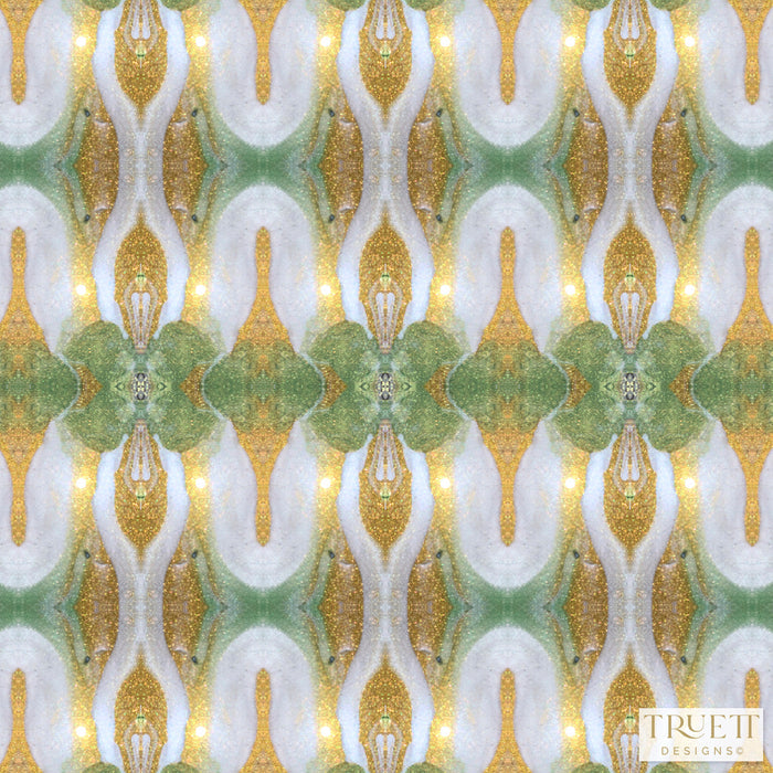 Gilt Gold & Pistachio Luxury Wallpaper Sample