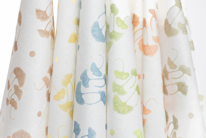 Ginkgo Peach Luxury Fabric by the Yard