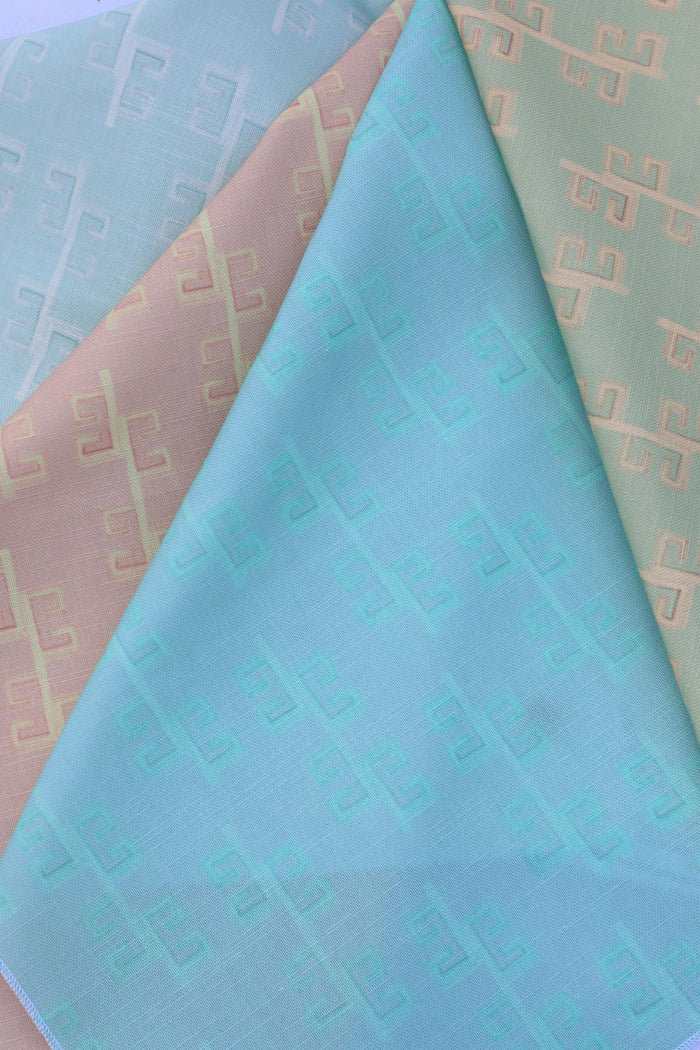 Greek Key Drop Spa Small Repeat Luxury Fabric by the Yard