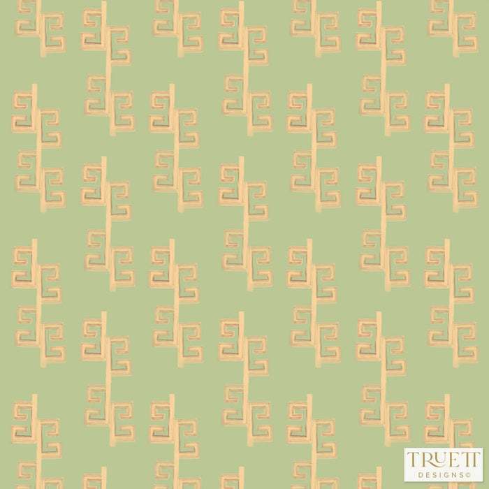 Greek Key Drop Veranda View Small Repeat Luxury Fabric by the Yard