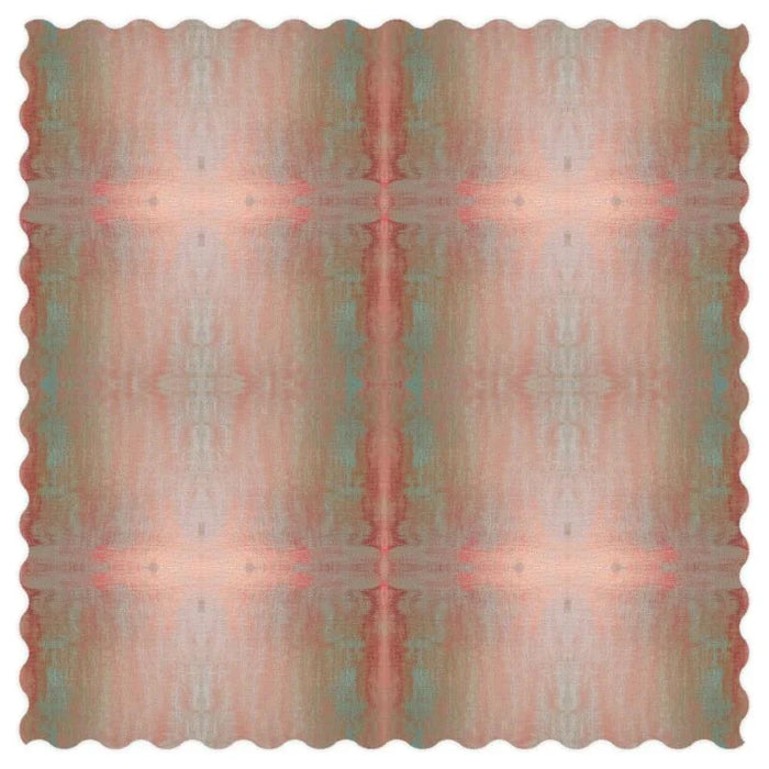Painted Plaid Teal & Coral Luxury Fabric by the Yard
