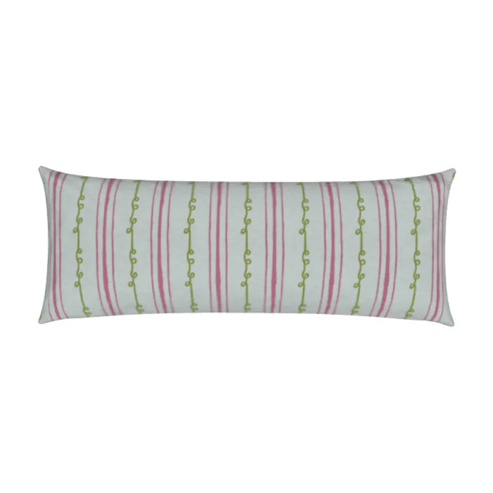 Sister Stripe Light Blue, Green & Pink Luxury Bolster Pillow