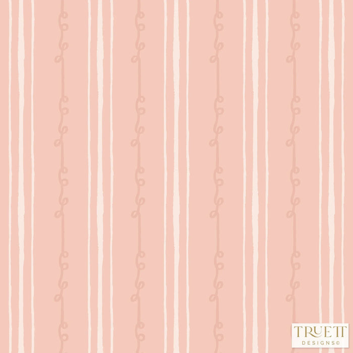 Sister Stripe Pink & White Watercolor Luxury Fabric by the Yard