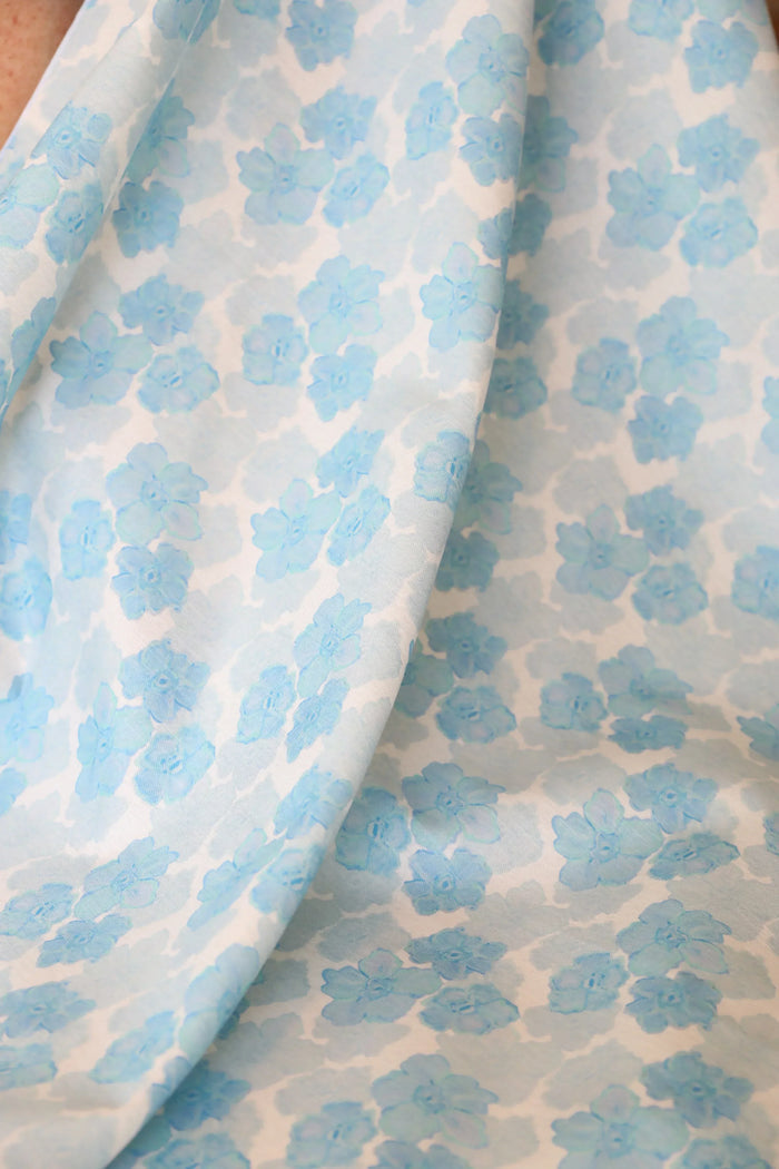 Trois Fleurs Bleue Luxury Bolster Pillow