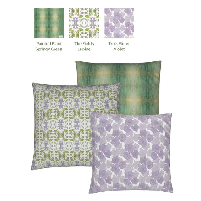 Trois Fleurs Violet Luxury Fabric by the Yard
