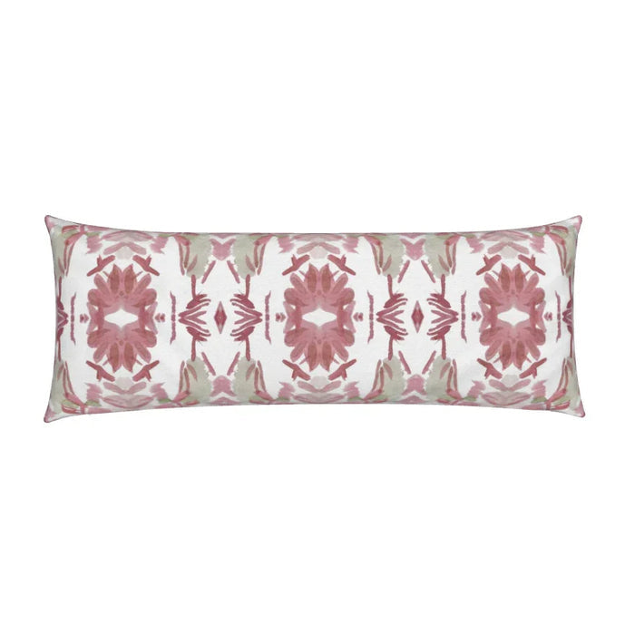 Wildflowers I Strawberry Large Repeat Luxury Bolster Pillow