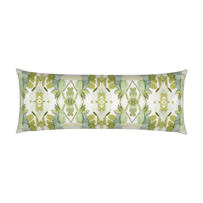 Wildflowers II Green Large Repeat Luxury Bolster Pillow