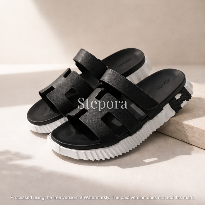 Women's Chunky Platform H-Strap Sandals - Sport-Luxe Slides
