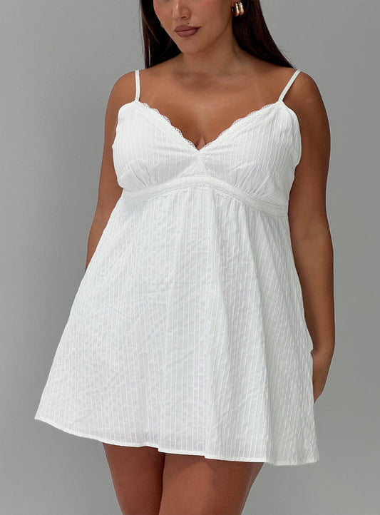Lunya Mini Dress White Curve