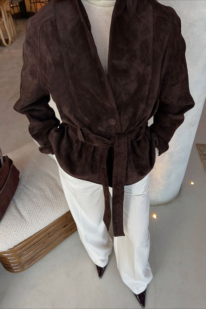 Suede Vintage Long Sleeve Jacket