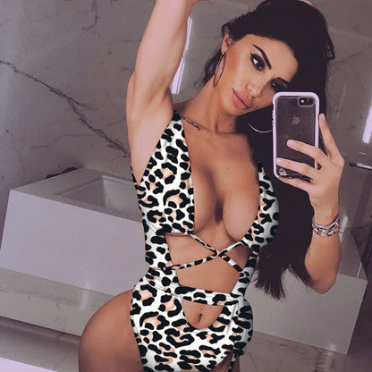 Leopard Print One-Piece Swimsuit