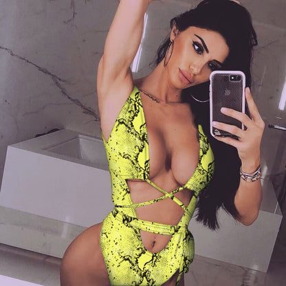 Leopard Print One-Piece Swimsuit