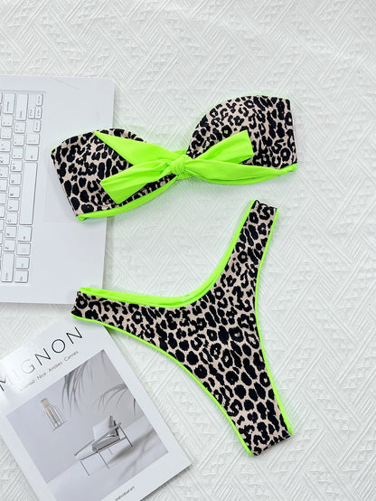 Colorblock Bikini Set