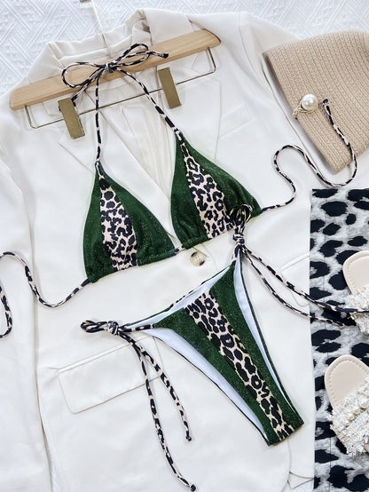 Patchwork Triangle Bikini Set