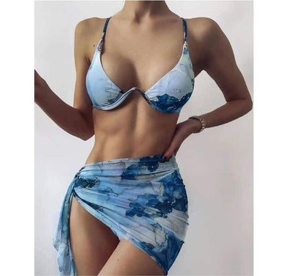 Marble Print Bikini Set