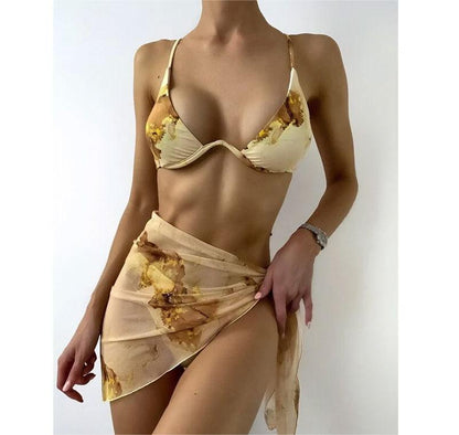 Marble Print Bikini Set