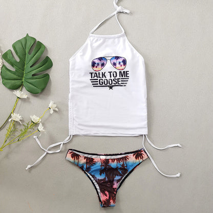 Coconut Tree Print Bikini Set