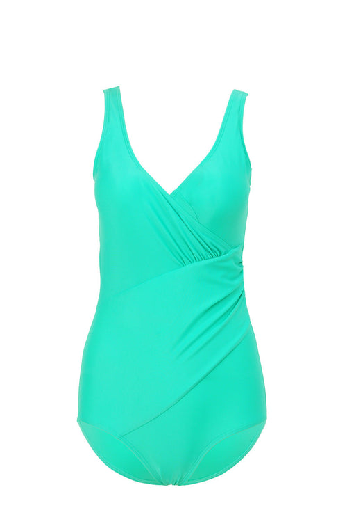 Pleated One-Piece Swimsuit