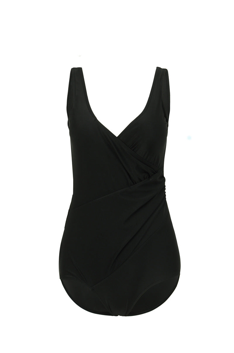 Pleated One-Piece Swimsuit