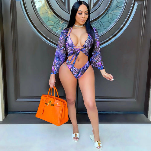 Mesh Leopard Bikini Set