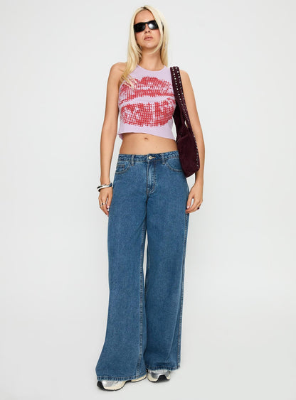 Kiss Of Love Graphic Top Purple