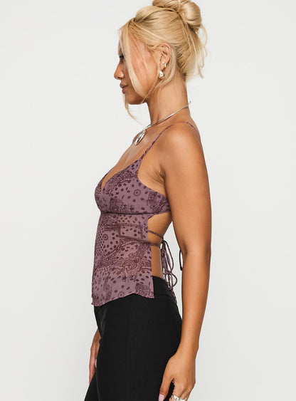 Thank The Angels Backless Top Purple