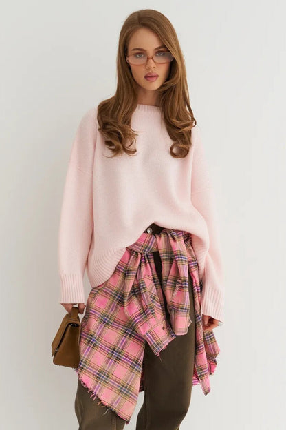 Loose Basic Knit Pullover Sweater