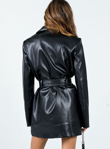 Steinway PU Mini Dress Black