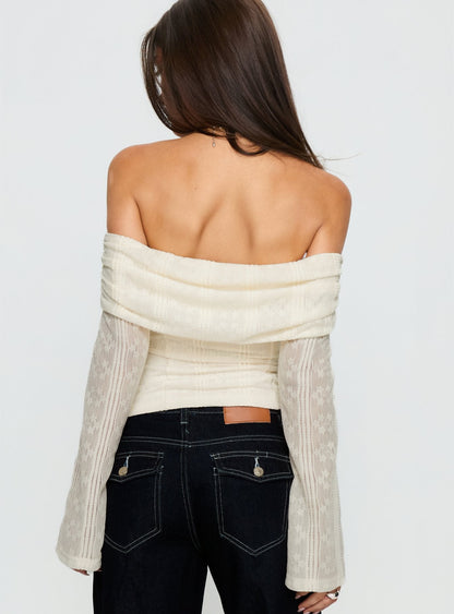 Colettie Long Sleeve Top Cream