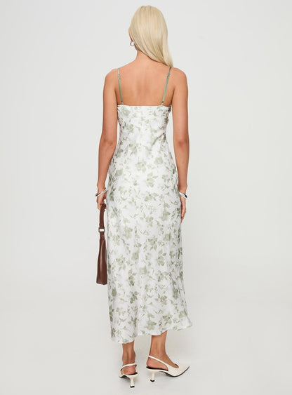 Vasiliki Maxi Dress White / Green Floral