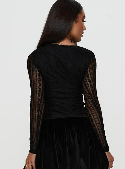 Worth My Time Tie Neck Cut Out Top Black